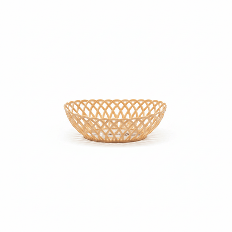 Exclusive Plastic Cane-Style Woven Design Oval Basket - 24×16 cm - Beige / Brown / White - Al Kabayel Discount CentreExclusive Plastic Cane-Style Woven Design Oval Basket - 24×16 cm - Beige / Brown / WhiteBucketsEXCLUSIVEAl Kabayel Discount Centre