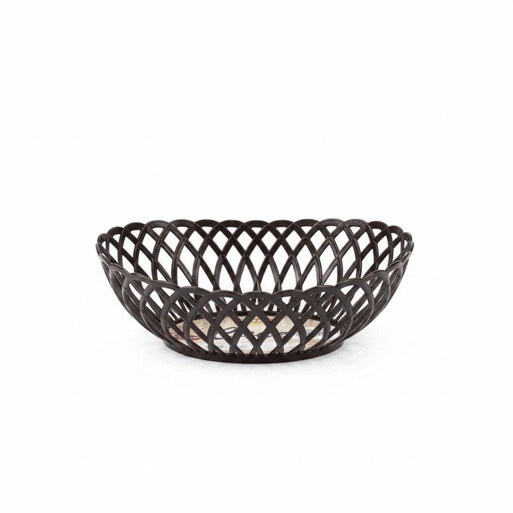 Exclusive Plastic Cane-Style Woven Design Oval Basket - 24×16 cm - Beige / Brown / White - Al Kabayel Discount CentreExclusive Plastic Cane-Style Woven Design Oval Basket - 24×16 cm - Beige / Brown / WhiteBucketsEXCLUSIVEAl Kabayel Discount Centre