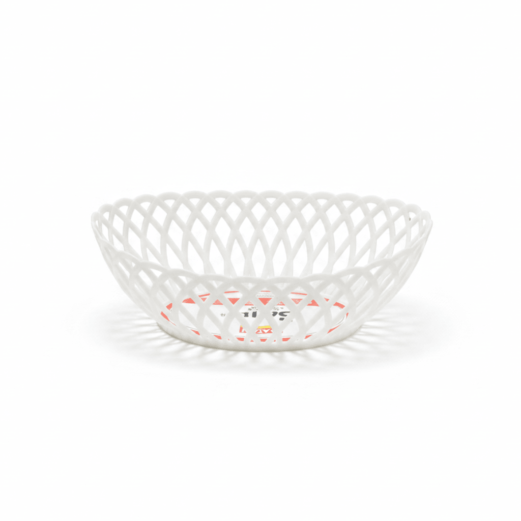 Exclusive Plastic Cane-Style Woven Design Oval Basket - 30×22 cm - Beige / Brown / White - Al Kabayel Discount CentreExclusive Plastic Cane-Style Woven Design Oval Basket - 30×22 cm - Beige / Brown / WhiteBucketsEXCLUSIVEAl Kabayel Discount Centre