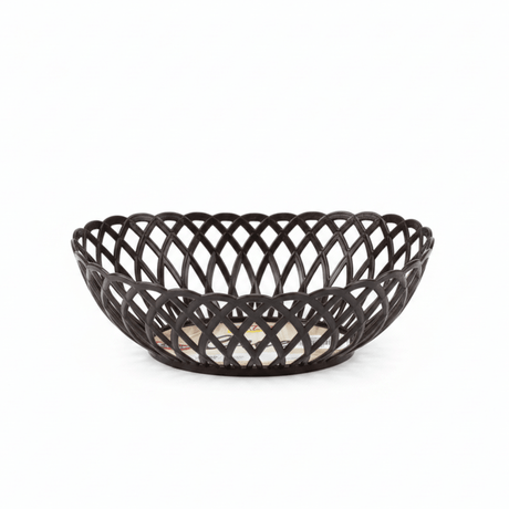 Exclusive Plastic Cane-Style Woven Design Oval Basket - 30×22 cm - Beige / Brown / White - Al Kabayel Discount CentreExclusive Plastic Cane-Style Woven Design Oval Basket - 30×22 cm - Beige / Brown / WhiteBucketsEXCLUSIVEAl Kabayel Discount Centre