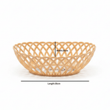 Exclusive Plastic Cane-Style Woven Design Oval Basket - 33×25 cm - Beige / Dark Brown / White - Al Kabayel Discount CentreExclusive Plastic Cane-Style Woven Design Oval Basket - 33×25 cm - Beige / Dark Brown / WhiteBucketsEXCLUSIVEAl Kabayel Discount Centre