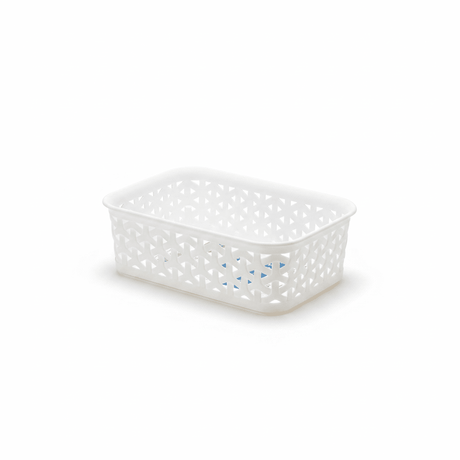 Exclusive Plastic Storage Basket - 20×14 cm - White / Dark Brown - Al Kabayel Discount CentreExclusive Plastic Storage Basket - 20×14 cm - White / Dark BrownBucketsEXCLUSIVEAl Kabayel Discount Centre