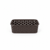 Exclusive Plastic Storage Basket - 20×14 cm - White / Dark Brown - Al Kabayel Discount CentreExclusive Plastic Storage Basket - 20×14 cm - White / Dark BrownBucketsEXCLUSIVEAl Kabayel Discount Centre
