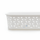 Exclusive Plastic Storage Basket - 20×14 cm - White / Dark Brown - Al Kabayel Discount CentreExclusive Plastic Storage Basket - 20×14 cm - White / Dark BrownBucketsEXCLUSIVEAl Kabayel Discount Centre