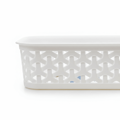 Exclusive Plastic Storage Basket - 20×14 cm - White / Dark Brown - Al Kabayel Discount CentreExclusive Plastic Storage Basket - 20×14 cm - White / Dark BrownBucketsEXCLUSIVEAl Kabayel Discount Centre
