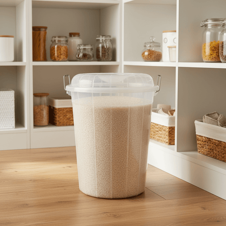 Exclusive TSP Storage Drum 50Liter with Lid, Plastic, Clear & Transparent - Al Kabayel Discount CentreExclusive TSP Storage Drum 50Liter with Lid, Plastic, Clear & TransparentOrganizers & AccessoriesEXCLUSIVEAl Kabayel Discount Centre