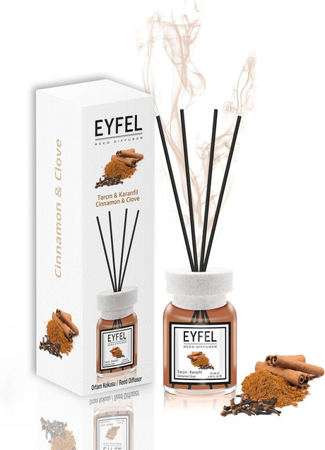 Eyfel Reed Diffuser- Cinnamon & Clove 120ml - Al Kabayel Discount CentreEyfel Reed Diffuser- Cinnamon & Clove 120mlHome FragrancesEYFELAl Kabayel Discount Centre