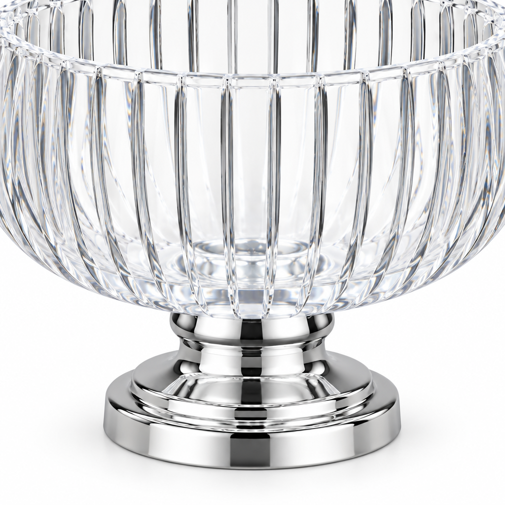 Metal-Footed Acrylic Fruit Bowl - 20×15cm