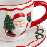 Ceramic Christmas Cup and Saucer Set - 300ml