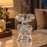 Crystal Incense Burner with Flower Design - 14×9cm