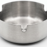 Round Metal Ashtray with Cigarette Rests Silver – 8cm