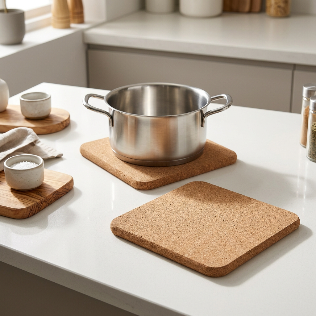 Square Cork Hotpot Holders 2-Piece Set - 19×19cm