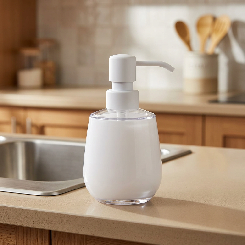 Acrylic Liquid Soap Dispenser White - 350ml