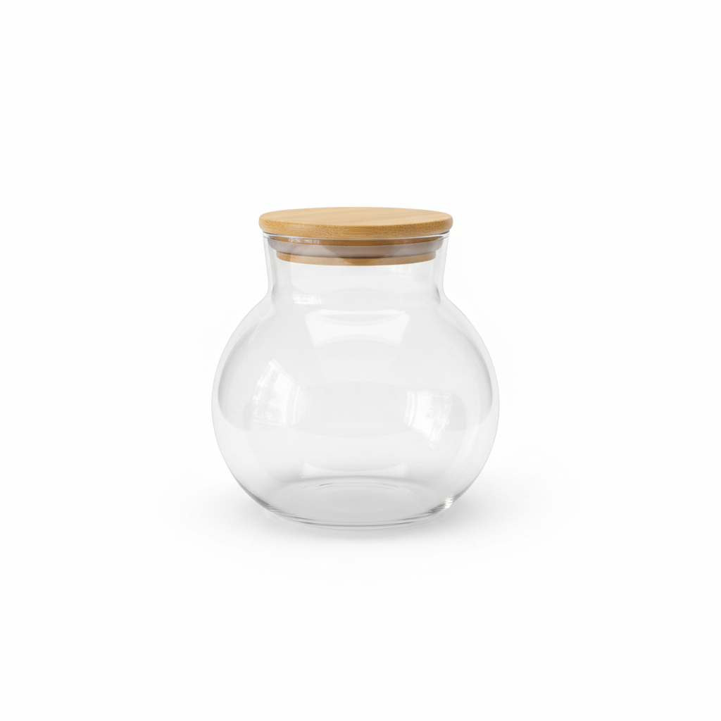 Glass Jar with Natural Bamboo Lid - 350ml