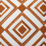Tufted Geometric Cushion Rust Orange & White - 40cm