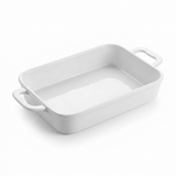 Rectangular Ceramic Baking Dish with Handles White – 27×20cm