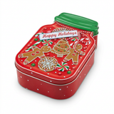 Metal Christmas Candy Box Red & Green - 15×10cm