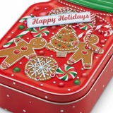 Metal Christmas Candy Box Red & Green - 15×10cm