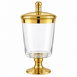 Danny Home Glass Footed Candy Pot Gold - 20x12cm