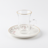 ABL Ceramic & Glass Cup and Saucer 12 Piece Set - 120ml