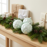 Plastic Christmas Hanging Balls 3-Piece Set Mint Green - 10cm