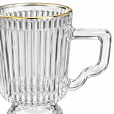 Ribbed Glass Mug with Pedestal Base – 250ml