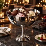 Stainless Steel Pedestal Ice Cream Bowl – 23×20cm
