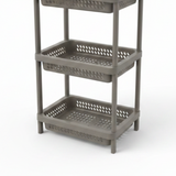 Plastic 3-Tier Storage Rack Taupe Grey - 80×32×22cm