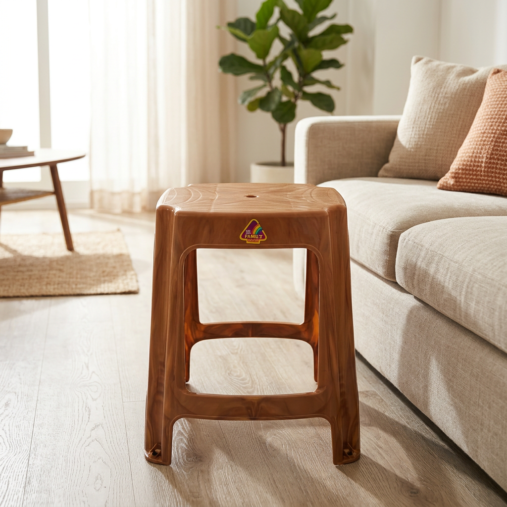 Family Plastic Stool Brown - 55×37×30cm