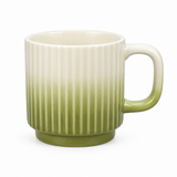 Ceramic Ribbed Mug Olive Green - 350ml