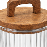 Hamid Glass Canister with Wooden Lid - 450ml