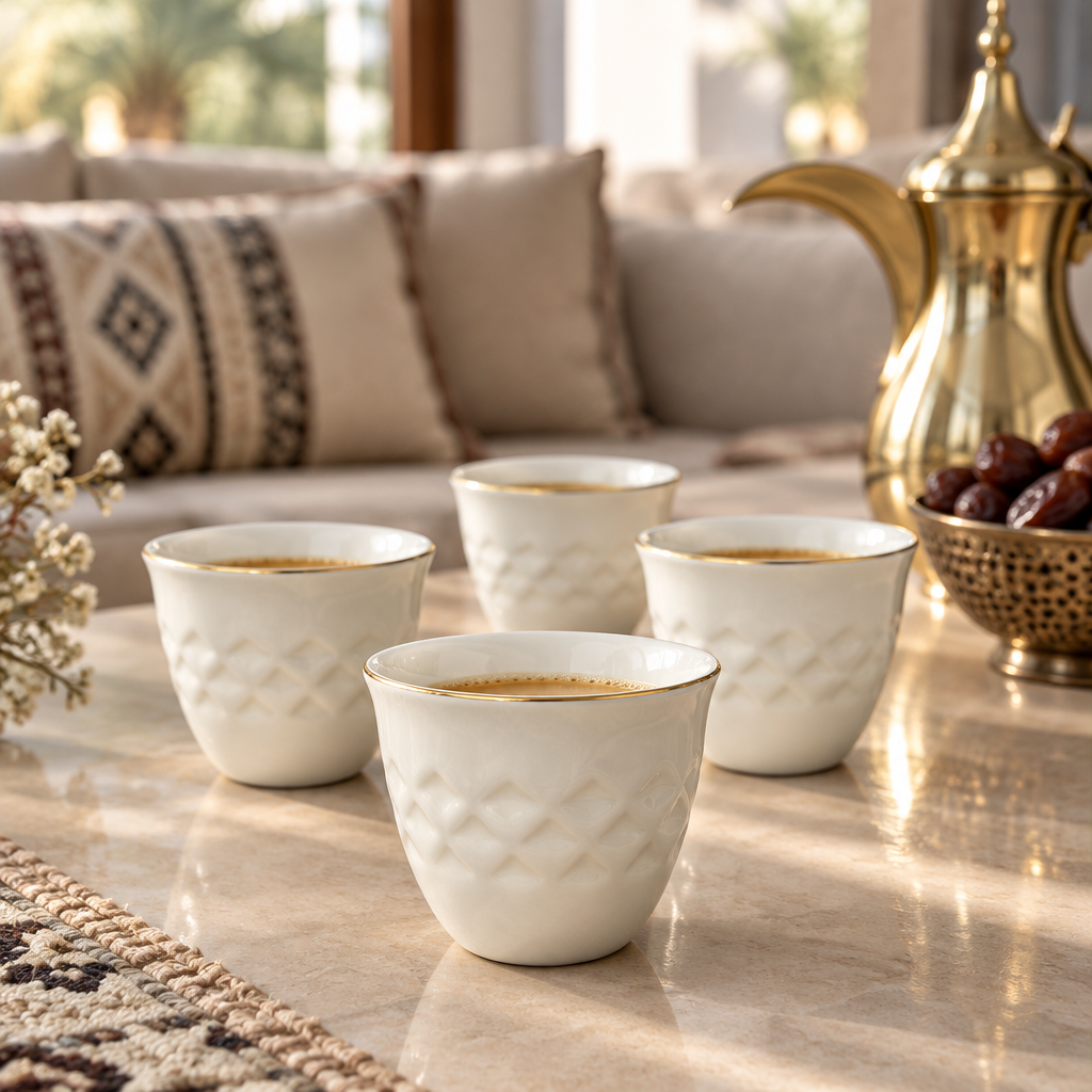 Germax Ceramic Cawa Cups 12-Piece Set - 80ml