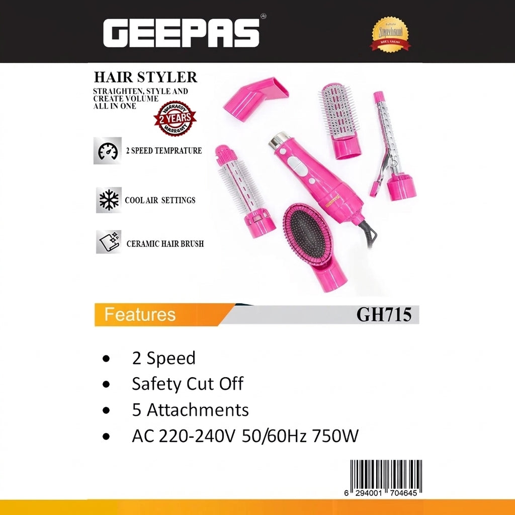 Geepas 6-in-1 Hair Styler 750W GH715