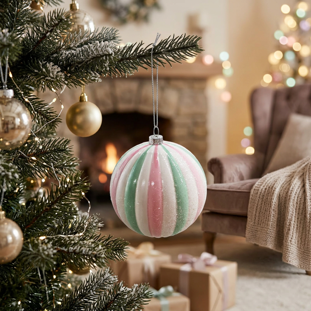 Plastic Christmas Hanging Ball - 10cm