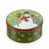 Metal Round Christmas Candy Box Green – 17cm