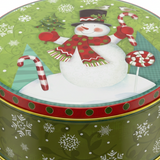 Metal Round Christmas Candy Box Green – 17cm