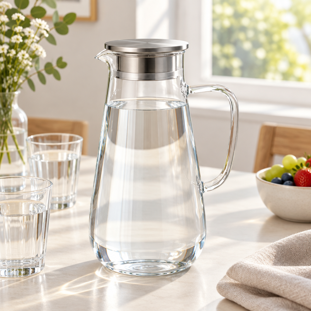 Diamonds Glass Jug with Lid – 1.7 Litres