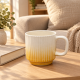Ribbed Ceramic Mug Yellow - 350ml