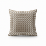Woven Pattern Cushion Taupe Beige and Cream - 40cm