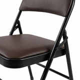 Metal Folding Chair with Dark Brown Seat - 78×40cm