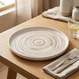 Ceramic Plate Cream Cream and Beige - 31cm