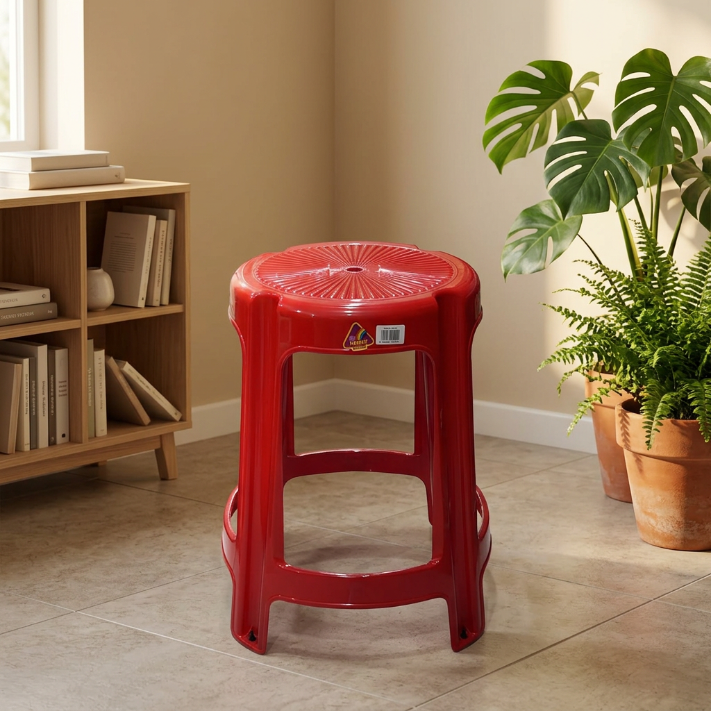 Family Plastic Stool Red - 55×35cm