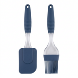 Yuniverse Silicone Spatula & Oil Brush Set Navy Blue - 22×25cm