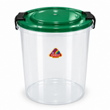 Family Plastic Storage Basket with Locking Lid - 25Litres - Green / Red / Blue