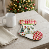 Ceramic-Coated Christmas Stocking Coaster - 24cm