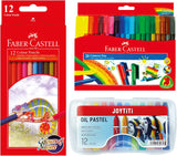 Faber-Castell Connector Color Pen 20 Colours + Colour Pencil 12 Colours + JoyTiti Oil Pastel 12 Colours – Complete Art Set - Al Kabayel Discount CentreFaber-Castell Connector Color Pen 20 Colours + Colour Pencil 12 Colours + JoyTiti Oil Pastel 12 Colours – Complete Art SetColor PencilsFABER-CASTELLAl Kabayel Discount Centre
