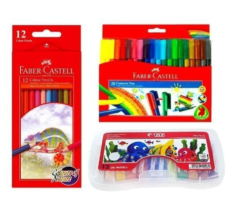 FABER CASTELL Connector Color Pen 20S + Color Pencil 12S +Oil Pastel Colors 12S - Al Kabayel Discount CentreFABER CASTELL Connector Color Pen 20S + Color Pencil 12S +Oil Pastel Colors 12SColor PencilsFABER CASTELLAl Kabayel Discount Centre