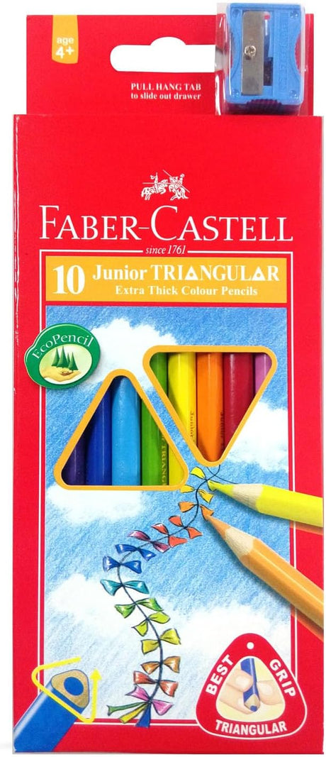 Faber - Castell Faber Castell Junior Triangular Colour Pencils 10 Colour In A Cardboard Box, Multicolor - Al Kabayel Discount CentreFaber - Castell Faber Castell Junior Triangular Colour Pencils 10 Colour In A Cardboard Box, MulticolorColor PencilsFABER - CASTELLAl Kabayel Discount Centre