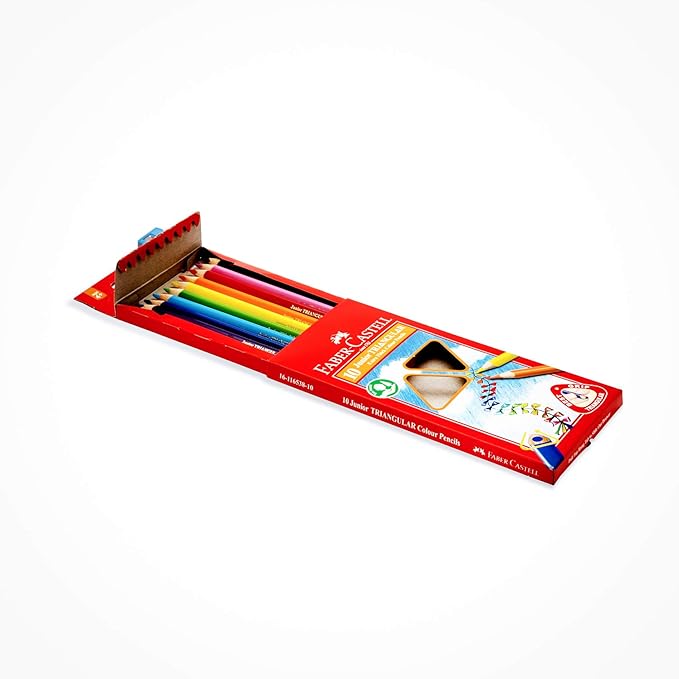 Faber - Castell Faber Castell Junior Triangular Colour Pencils 10 Colour In A Cardboard Box, Multicolor - Al Kabayel Discount CentreFaber - Castell Faber Castell Junior Triangular Colour Pencils 10 Colour In A Cardboard Box, MulticolorColor PencilsFABER - CASTELLAl Kabayel Discount Centre