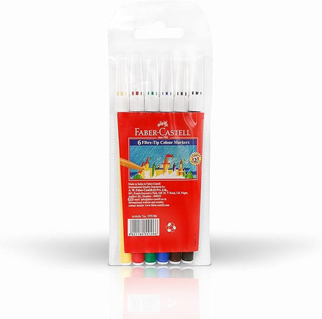 Faber - Castell Felt Pen 6 Color, Water - Based Colours Will Easily Wash Out Of Fabrics - Al Kabayel Discount CentreFaber - Castell Felt Pen 6 Color, Water - Based Colours Will Easily Wash Out Of FabricsColor PencilsFABER - CASTELLAl Kabayel Discount Centre